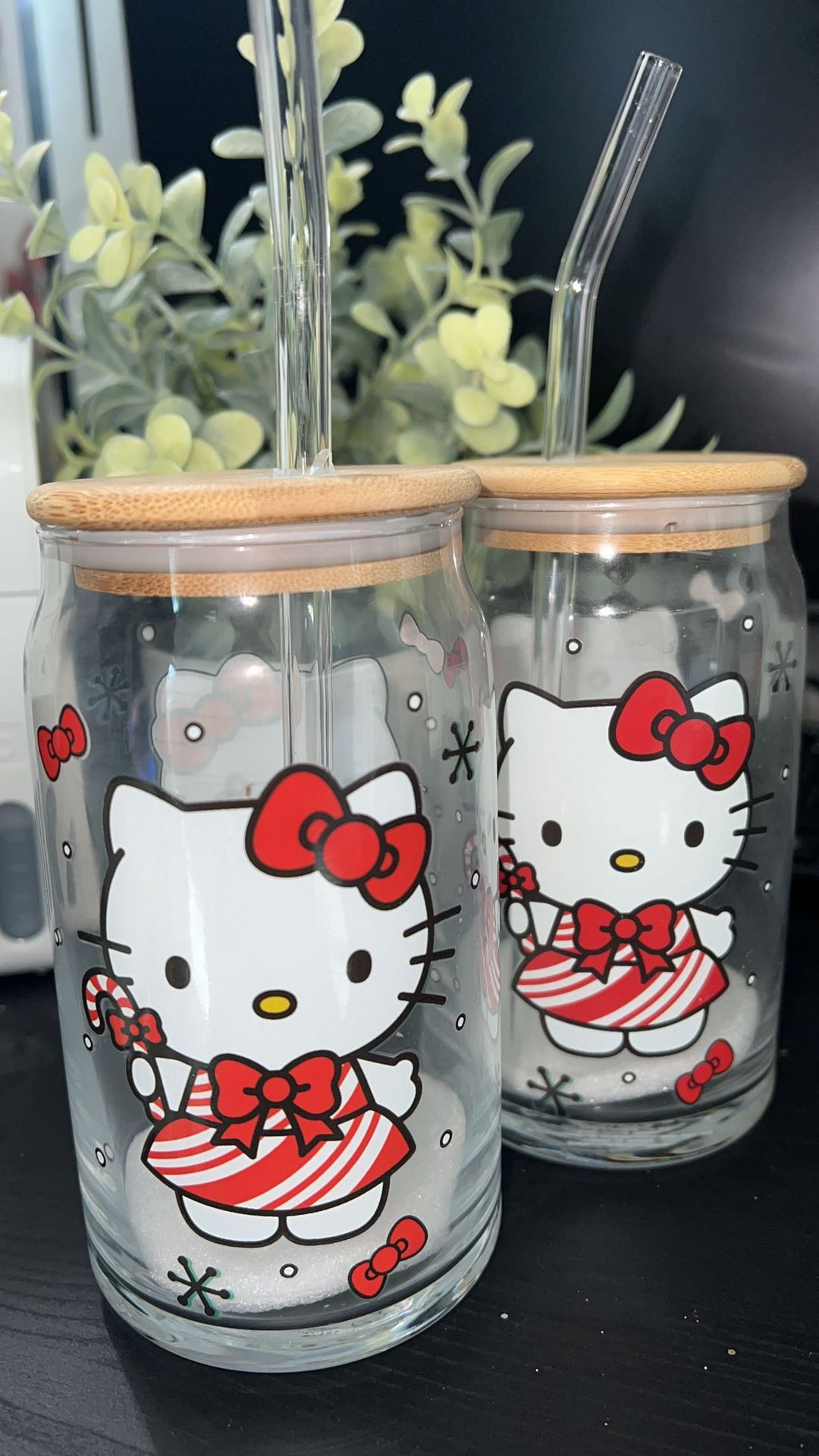 HK Christmas Glass Libby Cups 
