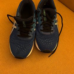 ASICS Blue Black White Men Low Top Athletic Running Sneakers 6.5