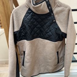 ABERCROMBIE + FITCH All New With Tags/Never Worn  Black and Tan Quilted Fleece Size XS Originally $80+tax  Light Tan Sweater Size Small Originally $70
