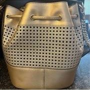 Michael Kohrs Bucket bag Gold  Devon perforated Gold leather medium italian gold bucket bag