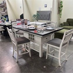 5 Pieces Counter Height Dining Table Set  