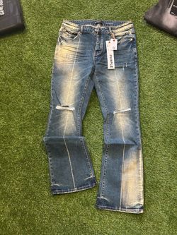 Purple Jeans Khaki mix flared 32&34&38
