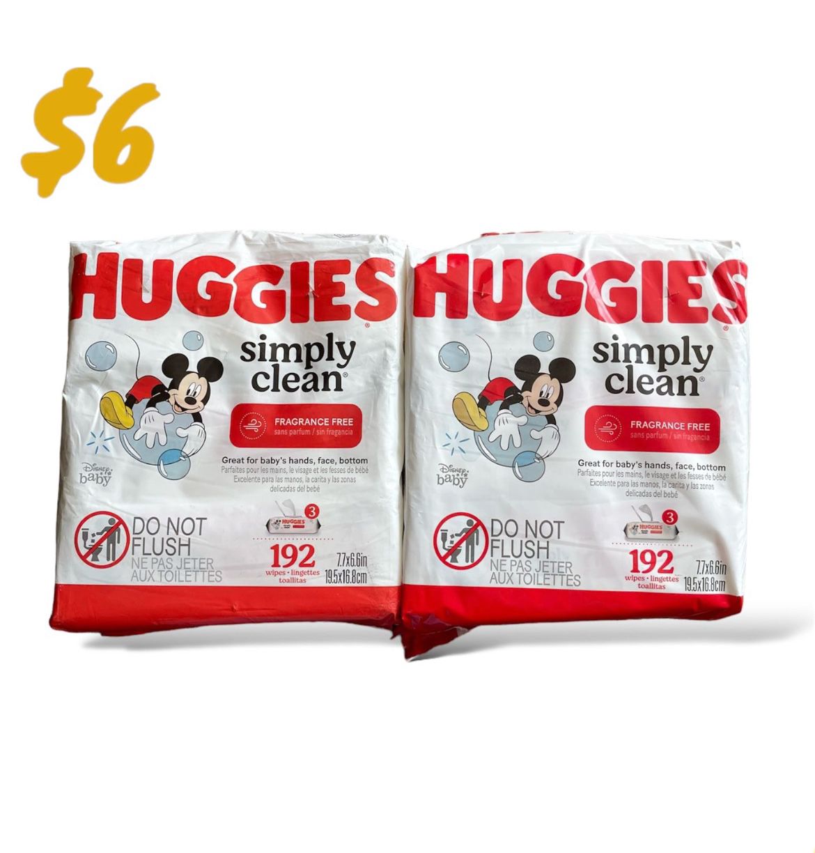 【NEW】Huggies Baby Wipes 192 Ct 