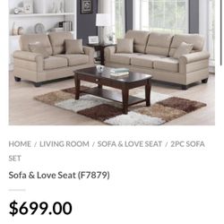 Beige Sofa And Love Seat Set 