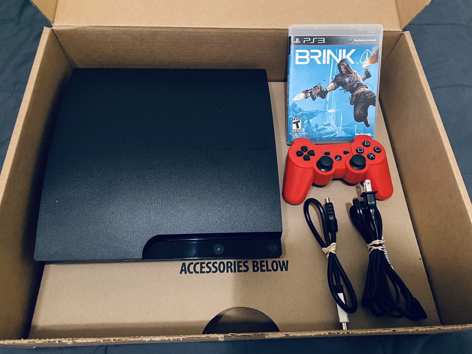 Sony Playstation 3 Ps3 slim Console And Game Bundle Near Mint Condition Purchase For Collecting Fully Functional Adult Owned please read info