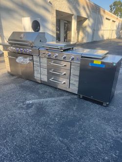 Bbq grill island gas propane Kirkland signature x refrigerator bull