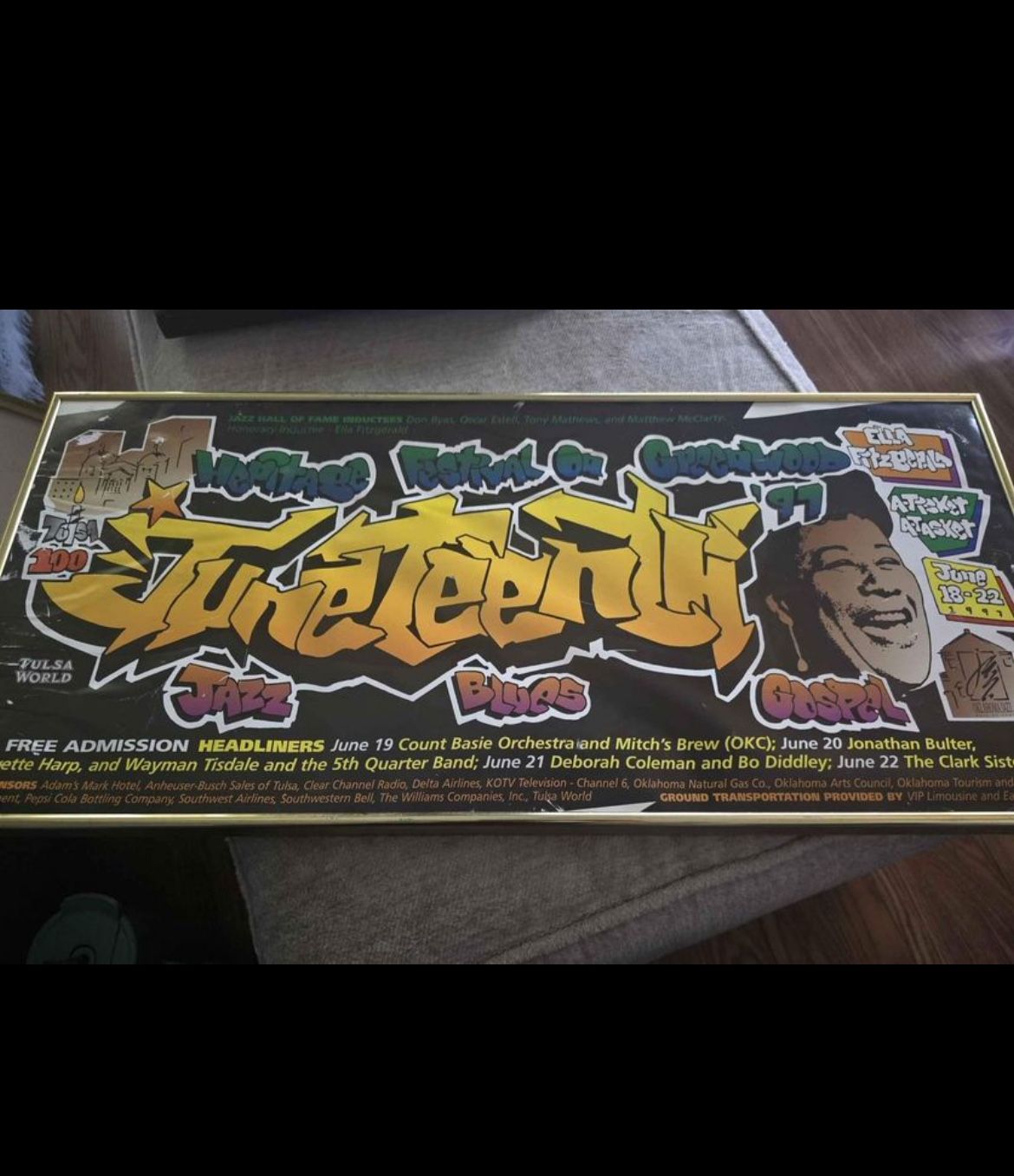 1997 Juneteenth Heritage Festival poster from Oklahoma Jazz hall of fame.