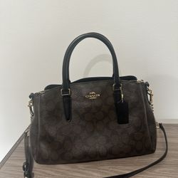 Coach Signature Brown Satchel Shoulder Crossbody Handbag