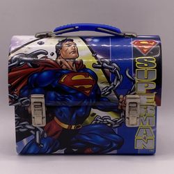 Vintage Superman “Man of Steel” Mini Lunch Box by Tin Box DC Comics – Good Condition