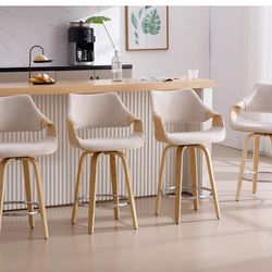 ❤️‍🔥 Set of 4 Modern 26-inch swivel stools