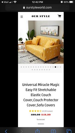 Four-seat Yellow Couch Cover with Optional Couch