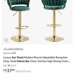 2 Velvet Bar stools