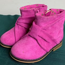 New Cat and Jack toddler girl size 5 pink suede bootie Ankle Boots with zippers 