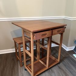 Foldable Kitchen Table With Two Stools