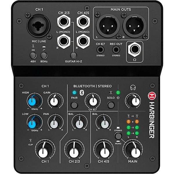 Harbinger LV7 7 Channel Analog Mixer With Bluetooth,All Products : American Fashion Style Bags On Sale