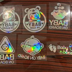 3 Packs- Baby On Board High Intensity Reflective Car Sticker, Warning Caution Sign for Car Window-3 packs