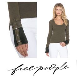 Free People Newbie Thermal Sunni Valley Cuff in olive