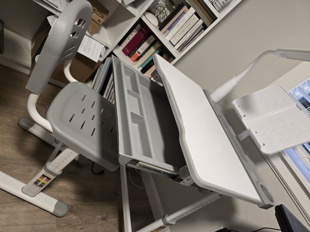 Adjustable desk and chair for kids