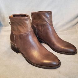 FRANCO SARTO ANKLE BOOTS-WOMENS SIZE 5M-LEATHER-ZIPPER BACK-NEW W/O BOX