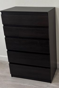 Black 5-Drawer Chest Dresser – Modern Storage Cabinet