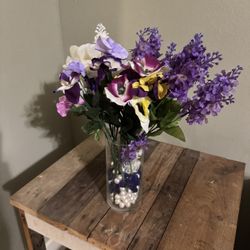 Gorgeous Faux Flowers In Heavy Vase 