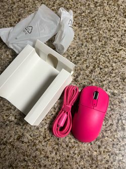 Pink Wireless Gaming Mouse with Braided Cable