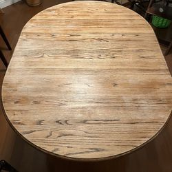Solid Oak table With Metal Legs