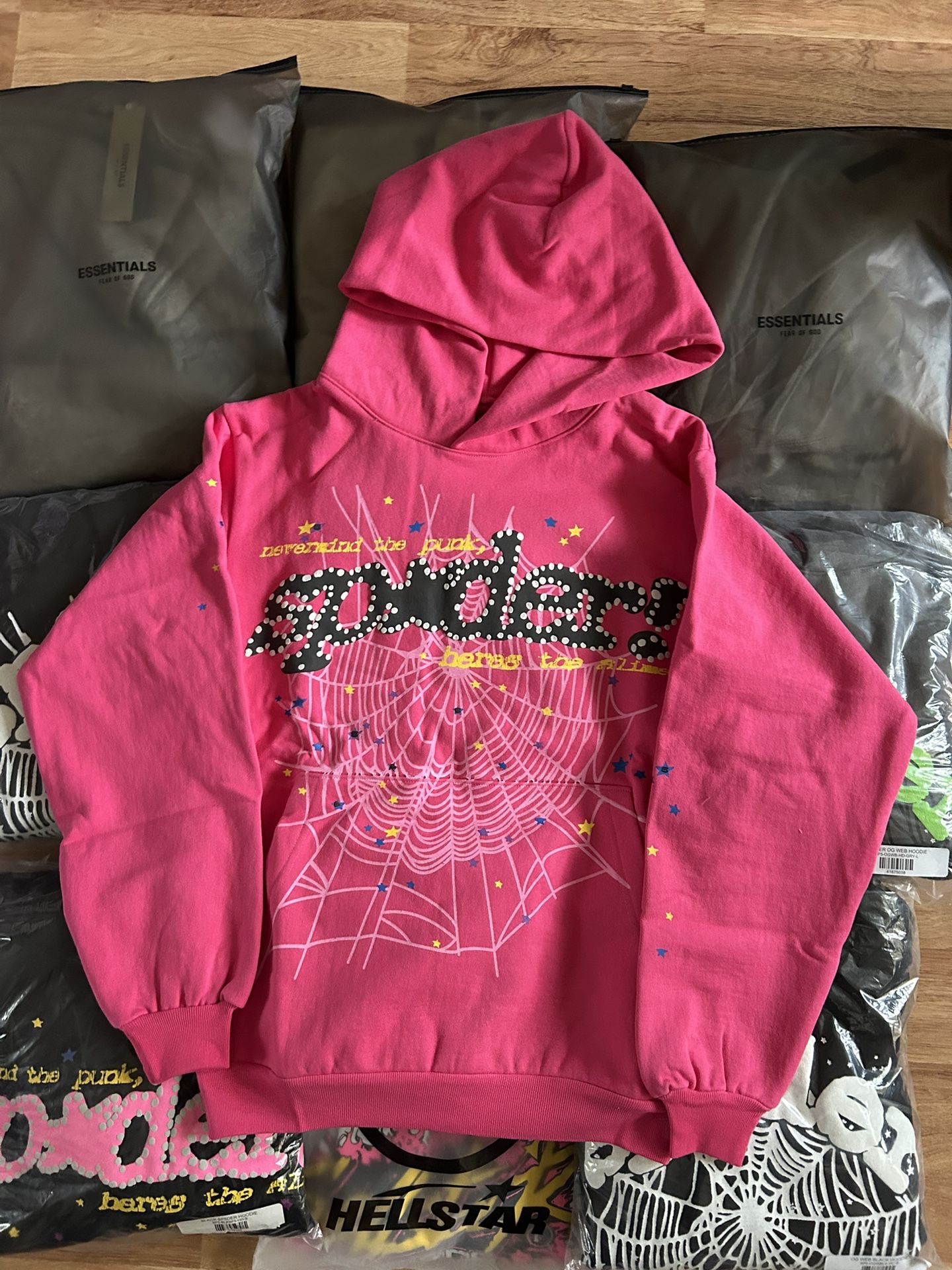 pink spider hoodie