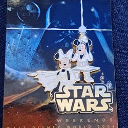 Disney 2004 Star Wars Weekends Mickey Minnie As Princess Leia Logo Pin