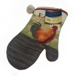 Country Rooster Farm Fresh Kitchen Oven Mitt Glove-Pot Holder-Handmade Crocheted
