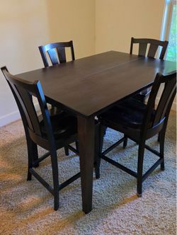Custom Built Bar Height Wooden Dining Room Table with Extension