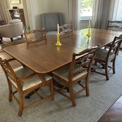 Antique Dining Table With Metal Claw Feet 