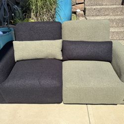 New 6ft long hybrid couch green and black fabric