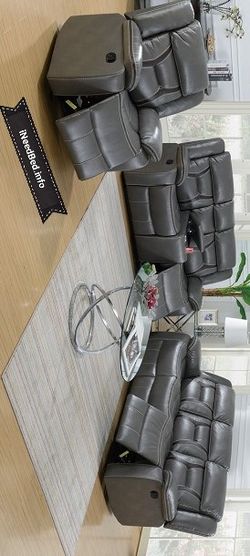 Grey Reclining Sectional Set $1899.99 Free delivery.. 1799.99 pick up special