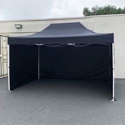 (New) $190 Heavy Duty 10x15 ft Popup Canopy with (3 Sidewalls) Instant Shade w/ Carry Bag (2 Colors) 