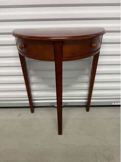 Solid Wood Demilune Table with Drawers  (24 x 12)