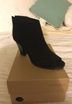 Black peep toe booties