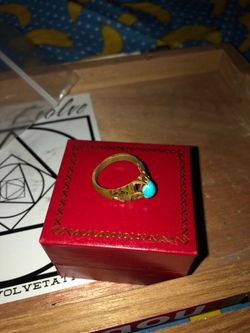 Bronze ring , with turquoise stone