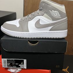 Jordan 1 Mid Linen 9.5