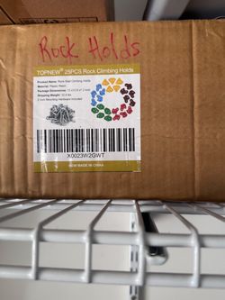 Rock climbing holds, colored