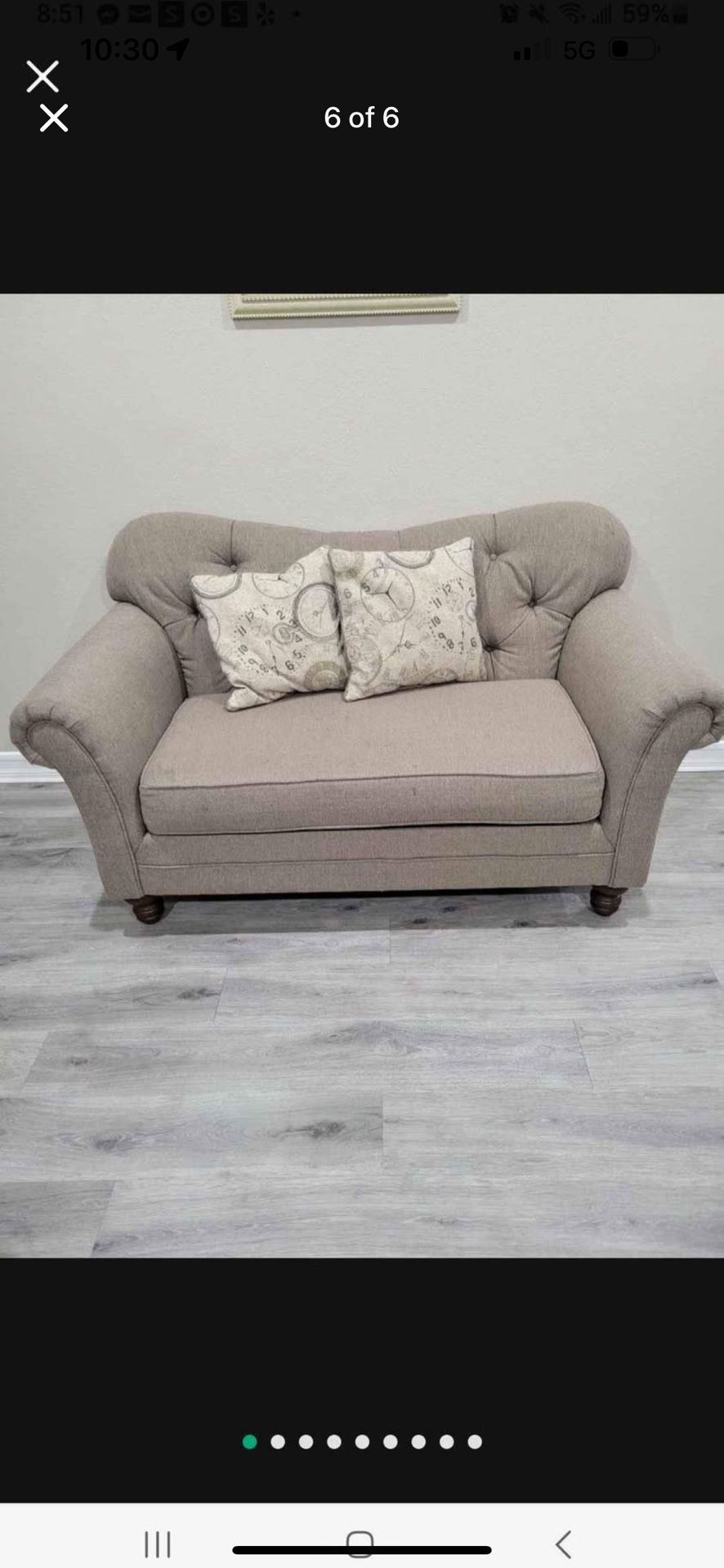 3 piece Tan Tufted Couch Set