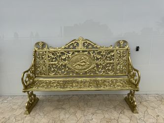 Iron Gold Leaf Ornate bench 