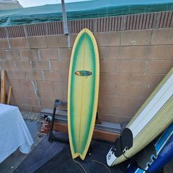 Jonathan Hyland Surfboard, 6'8", needs repair, see pics, still has life
