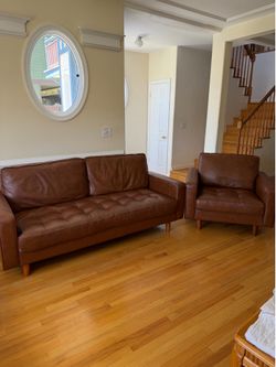 Leather couch and seat