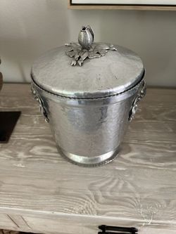 Vintage Hammered Aluminum Ice Bucket 