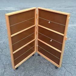Wooden Foldable Double Side Book Magazine Display Stand On Wheels Kids Portable Library