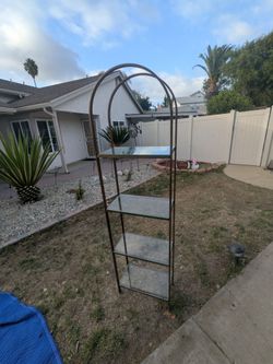 Metal and Glass 5-Tier Etagere Shelf