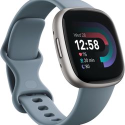 Fitbit Versa 4 Activity Tracker - Waterfall Blue/Platinum Aluminum