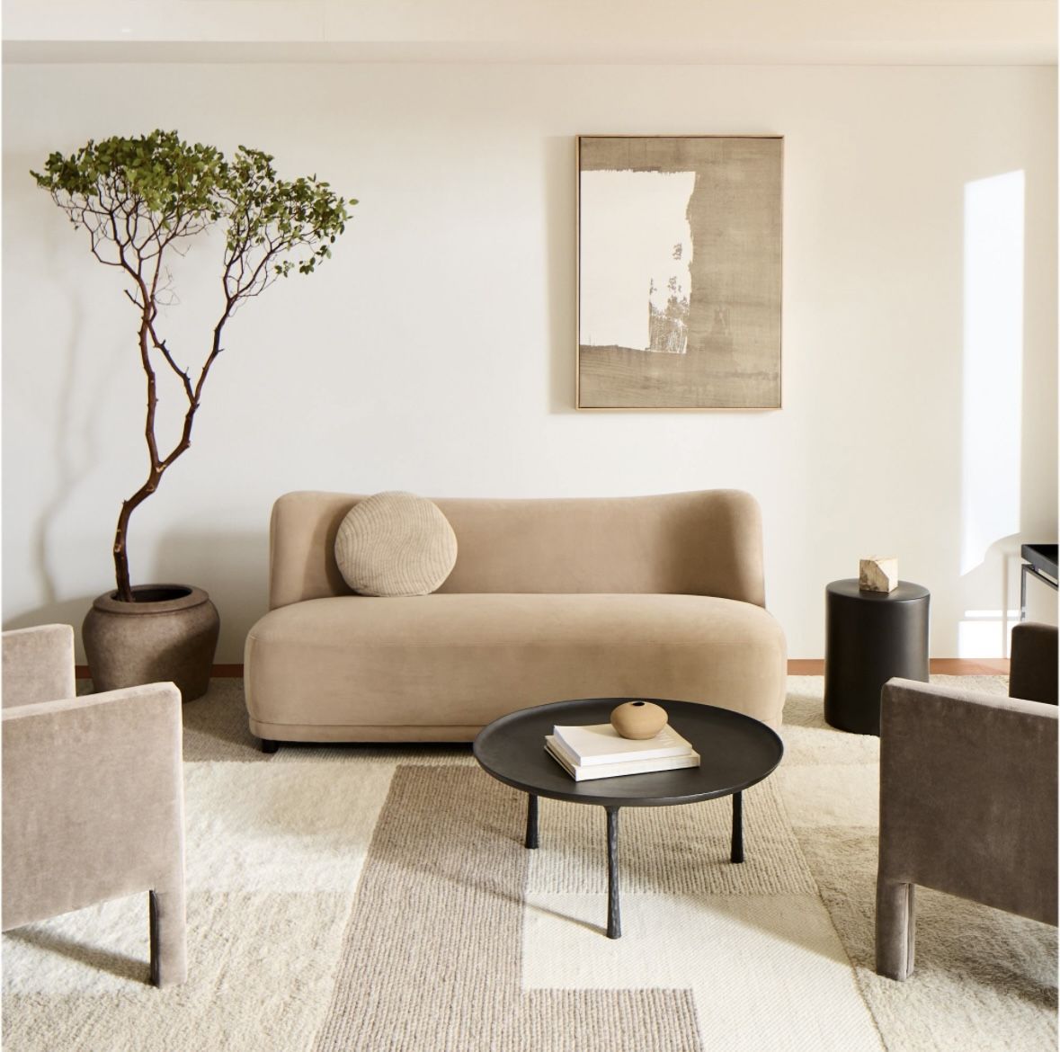 West Elm Mella 66 Sofa Poly Performance Velvet Clay Concealed Supports