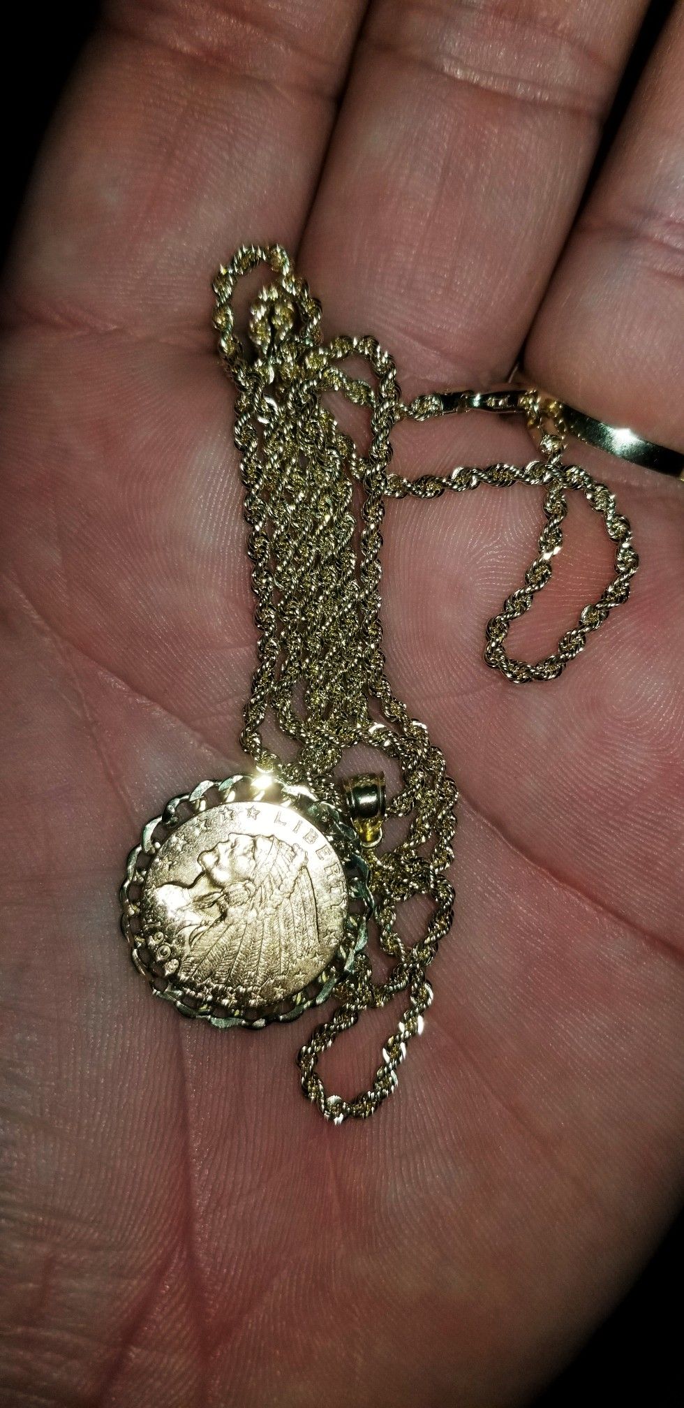 24kt GOLD COIN PENDANT FREE CHAIN WITH PURCHASE